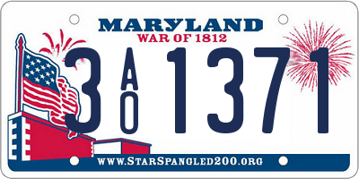MD license plate 3AO1371