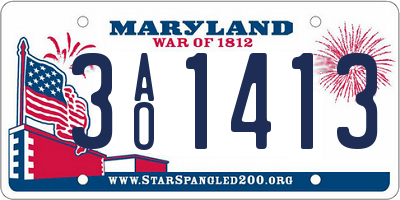 MD license plate 3AO1413
