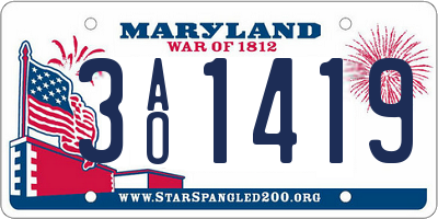 MD license plate 3AO1419