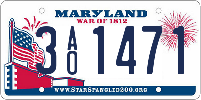 MD license plate 3AO1471