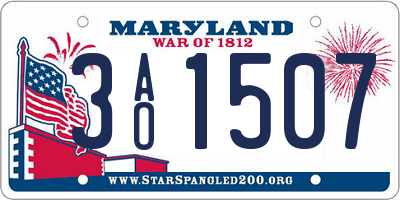 MD license plate 3AO1507
