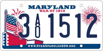 MD license plate 3AO1512