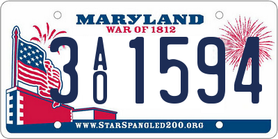MD license plate 3AO1594