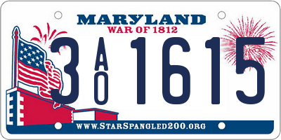 MD license plate 3AO1615