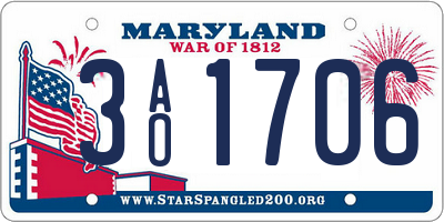 MD license plate 3AO1706