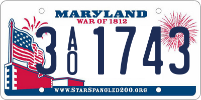 MD license plate 3AO1743