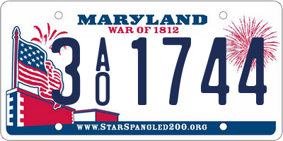 MD license plate 3AO1744