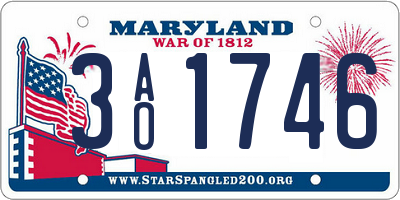 MD license plate 3AO1746