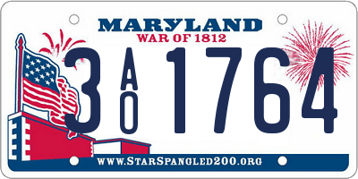 MD license plate 3AO1764