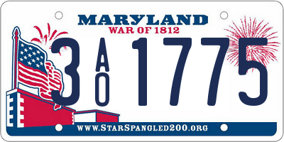 MD license plate 3AO1775