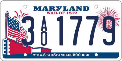 MD license plate 3AO1779
