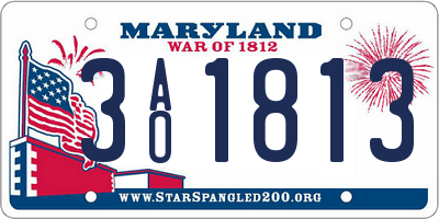 MD license plate 3AO1813