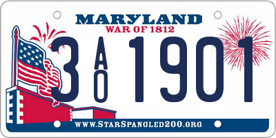 MD license plate 3AO1901