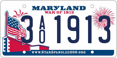 MD license plate 3AO1913