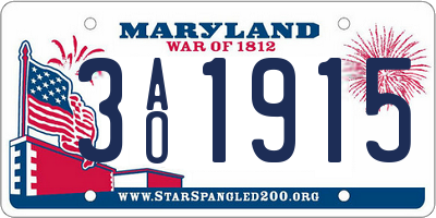 MD license plate 3AO1915