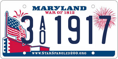 MD license plate 3AO1917
