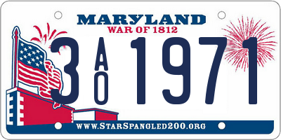 MD license plate 3AO1971