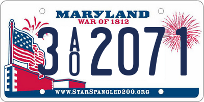 MD license plate 3AO2071
