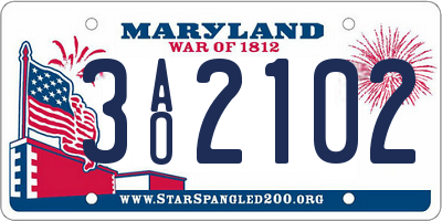 MD license plate 3AO2102