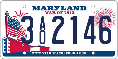 MD license plate 3AO2146