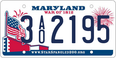 MD license plate 3AO2195