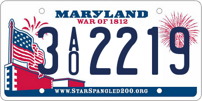 MD license plate 3AO2219