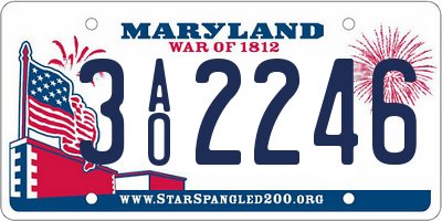 MD license plate 3AO2246