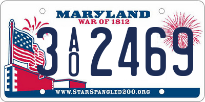 MD license plate 3AO2469