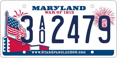 MD license plate 3AO2479