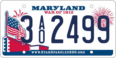 MD license plate 3AO2499