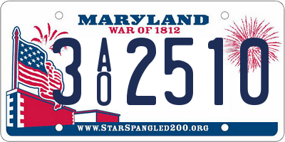 MD license plate 3AO2510