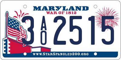 MD license plate 3AO2515