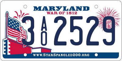 MD license plate 3AO2529
