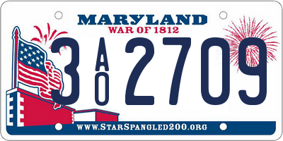 MD license plate 3AO2709