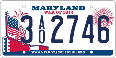 MD license plate 3AO2746