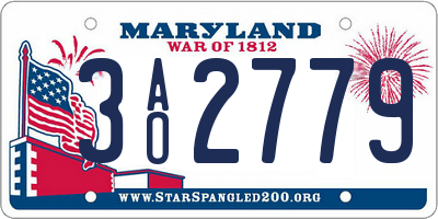 MD license plate 3AO2779