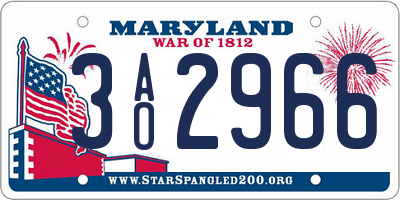 MD license plate 3AO2966