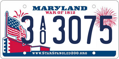 MD license plate 3AO3075