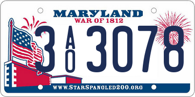 MD license plate 3AO3078