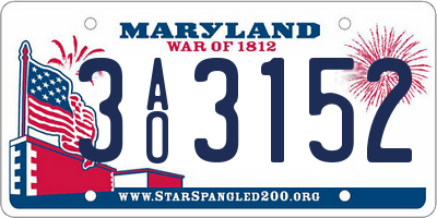 MD license plate 3AO3152