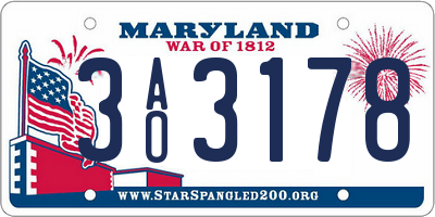 MD license plate 3AO3178