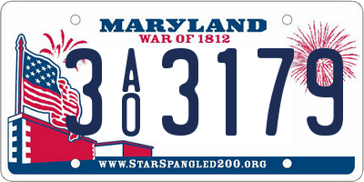 MD license plate 3AO3179
