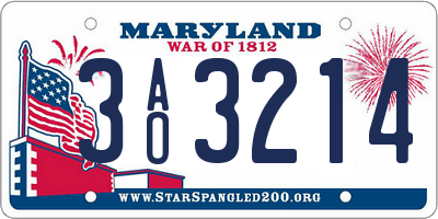 MD license plate 3AO3214