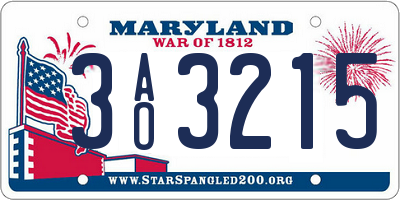 MD license plate 3AO3215
