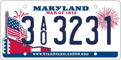 MD license plate 3AO3231