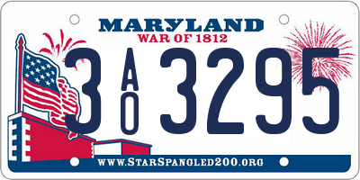 MD license plate 3AO3295