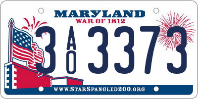 MD license plate 3AO3373