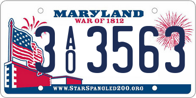MD license plate 3AO3563