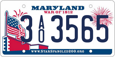 MD license plate 3AO3565