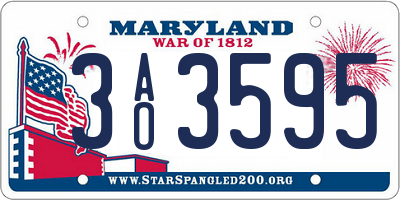 MD license plate 3AO3595